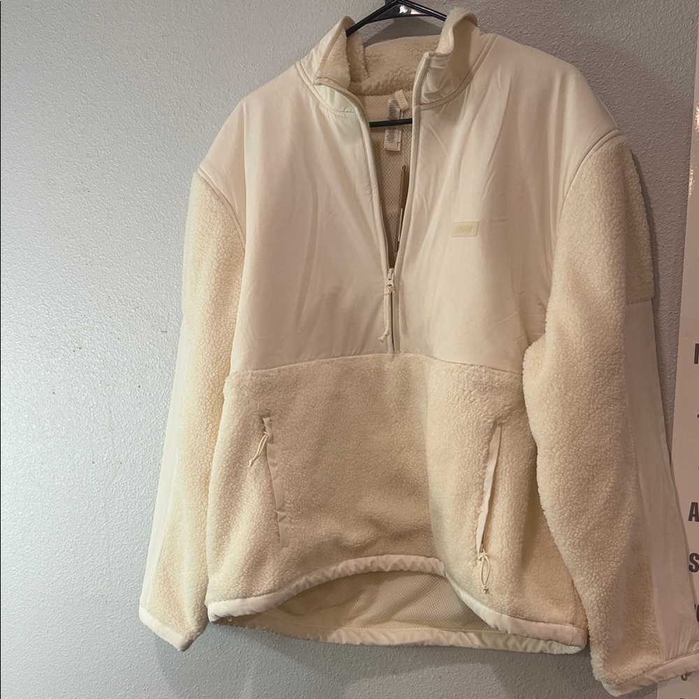 SKIMS Cream Quarter-Zip Fleece Pullover